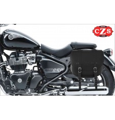 Set of BANDO saddlebags for Super meteor 650 Royal Enfield - Adapted to house the shock absorbers - Basic - Black