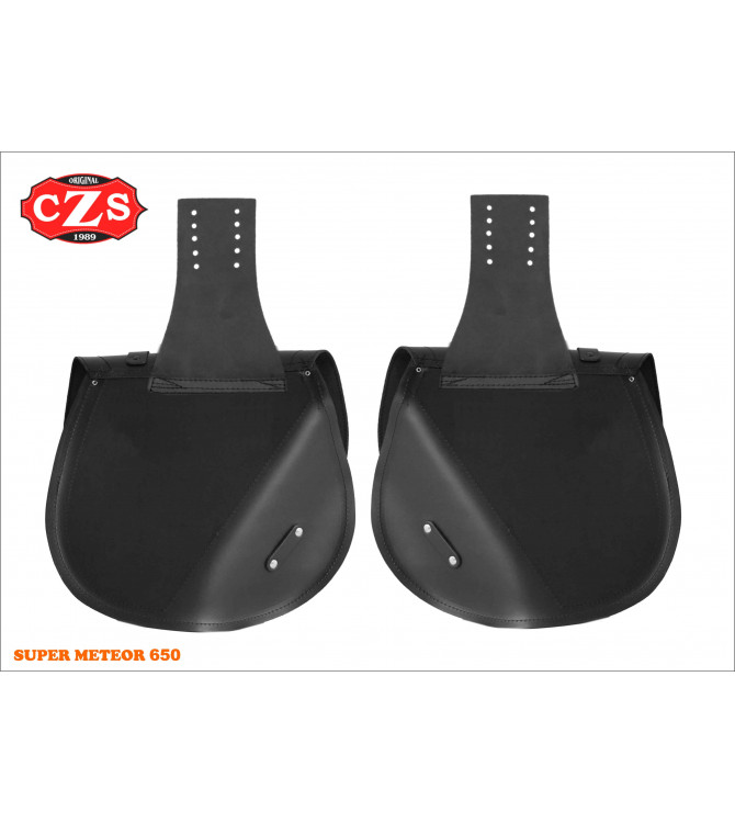 Satz BANDO-Satteltaschen für Super Meteor 650 Royal Enfield – Zur Aufnahme der Stoßdämpfer geeignet – Basic – Schwarz