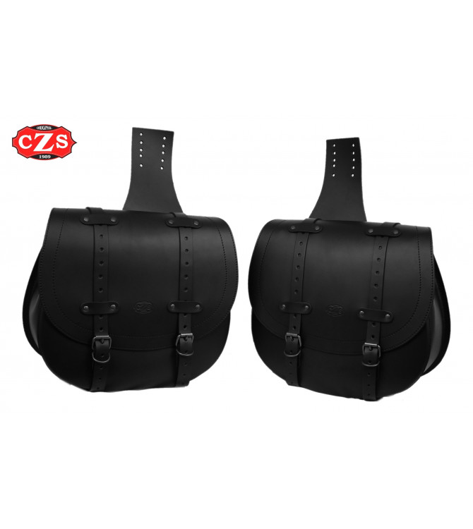 Satz BANDO-Satteltaschen für Super Meteor 650 Royal Enfield – Zur Aufnahme der Stoßdämpfer geeignet – Basic – Schwarz