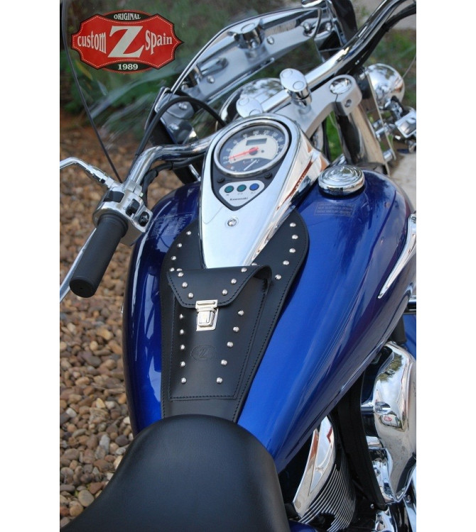 Leather Tank Panel for Kawasaki Vulcan 900 mod, ITALICO Classic