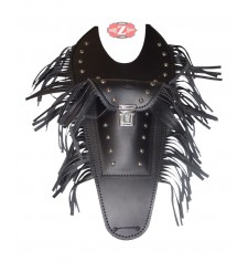 Panneau moto en cuir pour Yamaha Drag Star mod, ITALICO Classic avec franges