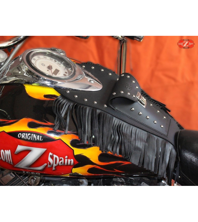 Tank tie for Yamaha Drag Star mod, ITALICO Classic with Fringes 