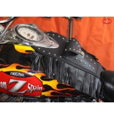 Panneau moto en cuir pour Kawasaki Vulcan mod, ITALICO Classic avec franges