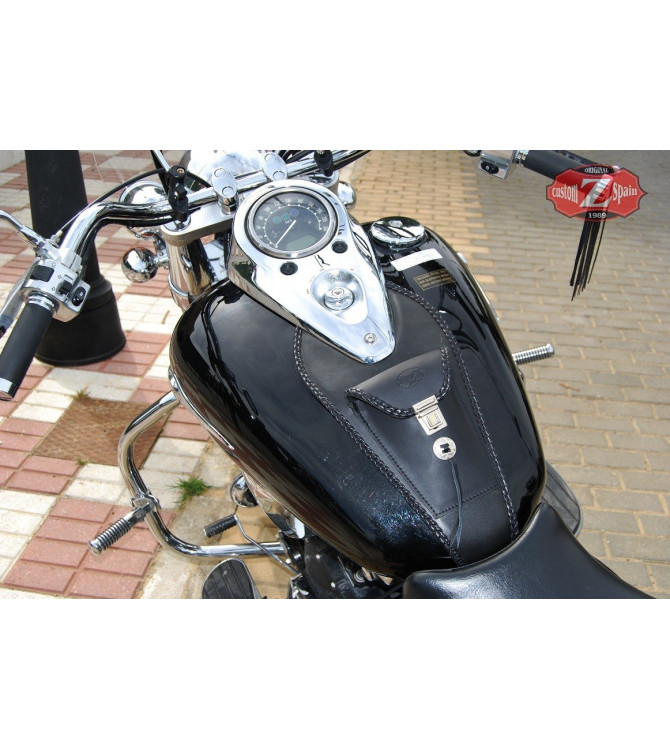 Leder Tankblende mod, ITALICO Klassische - Rote - UNIVERSAL