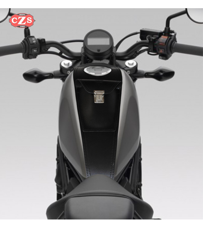 Leder Tankblende für Honda Rebel  300-500-1100  Basis  - Schwarz -  Spezifisch