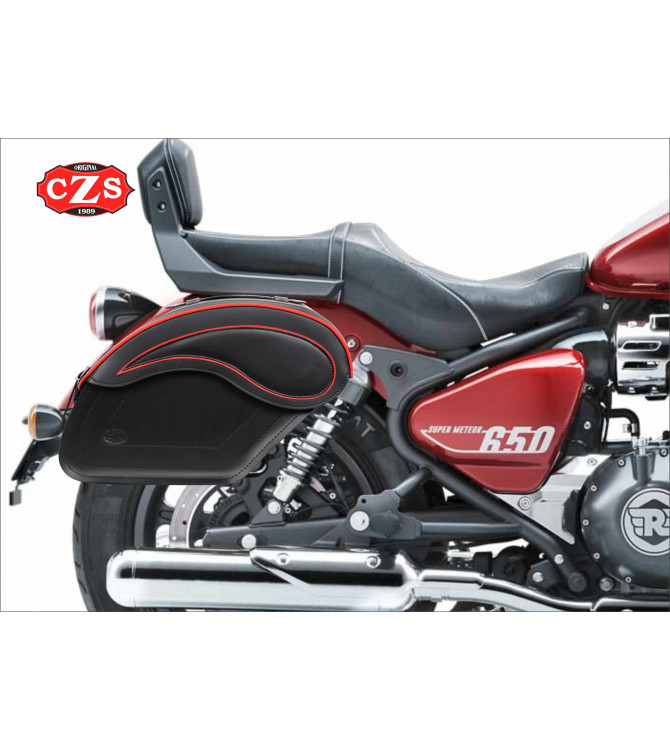 Juego de alforjas Rígidas ECLIPSE Perfil Rojo para Super Meteor 650 - Royal Enfield