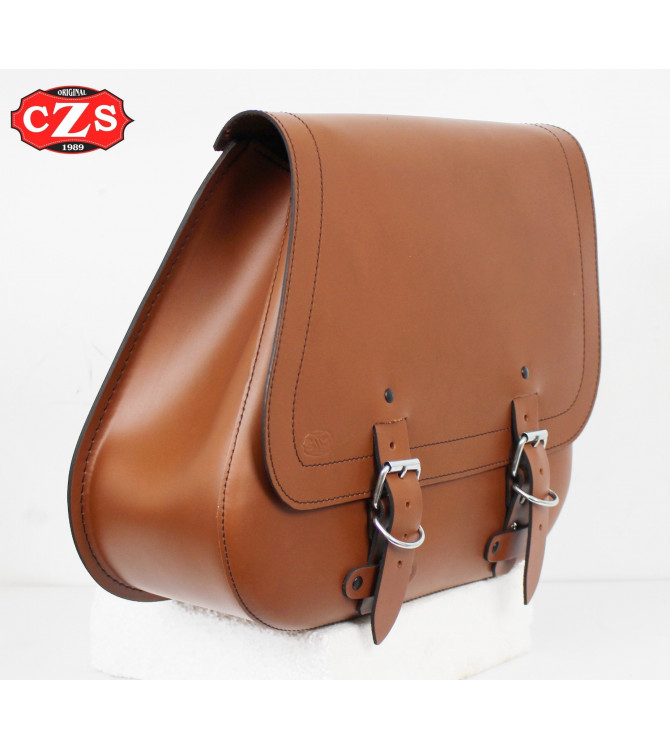 Sacoche pour Sportster Harley Davidson mod, SCIPION - Creux Amortisseur - Brun clair - DROITE 
