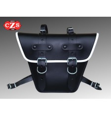 Saddlebag for Triumph Bonneville T120/T100 mod, MARBELLA Cafe Racer style - Black/White