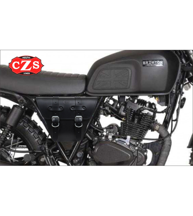 Bisaccia per moto classiche mod, MARBELLA stile Cafe Racer - UNIVERSALE - Nera