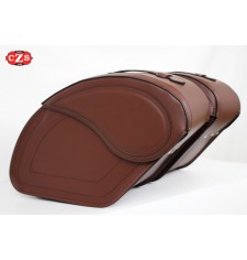 LEGEND Rigid Saddlebags Specific for Indian Scout Bobber, Bobber Rogue, Bobber Twenty - Brown