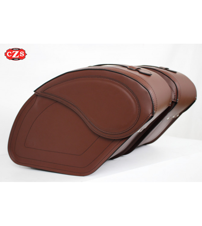 LEGEND Rigid Saddlebags Specific for Indian Scout Bobber, Bobber Rogue, Bobber Twenty - Brown