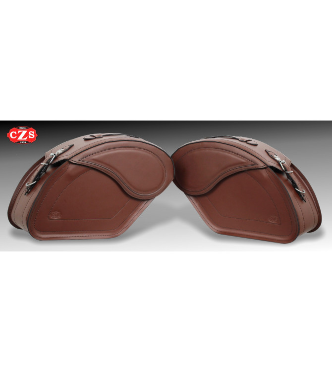 Sacoches Rigides LEGEND Spécifiques pour Indian Scout Bobber, Bobber Rogue, Bobber Twenty - Marron
