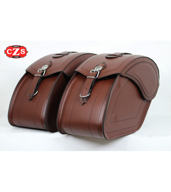 LEGEND Rigid Saddlebags Specific for Indian Scout Bobber, Bobber Rogue, Bobber Twenty - Brown