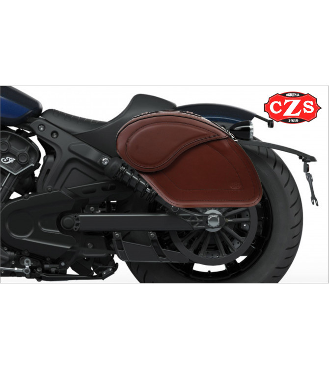 LEGEND Starre Satteltaschen speziell für Indian Scout Bobber, Bobber Rogue, Bobber Twenty – Braun