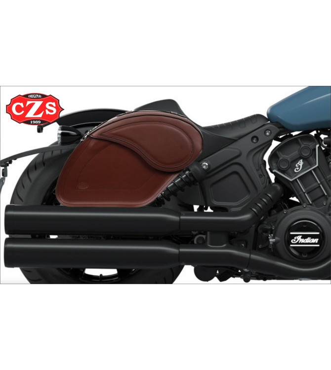 Alforjas Rígidas LEGEND Específicas para Indian Scout Bobber, Bobber Rogue, Bobber Twenty - Marron 