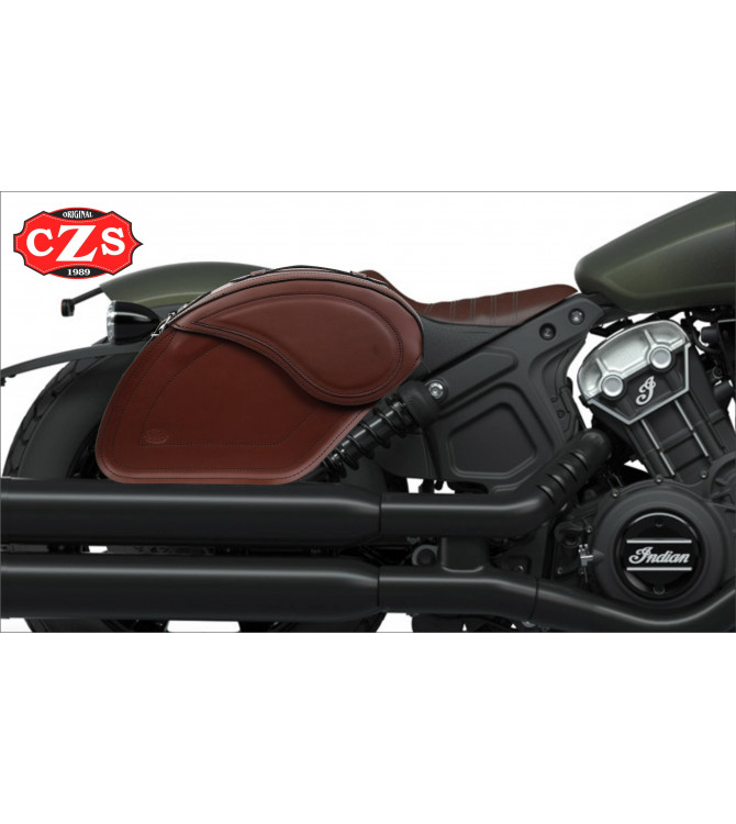 LEGEND Starre Satteltaschen speziell für Indian Scout Bobber, Bobber Rogue, Bobber Twenty – Braun