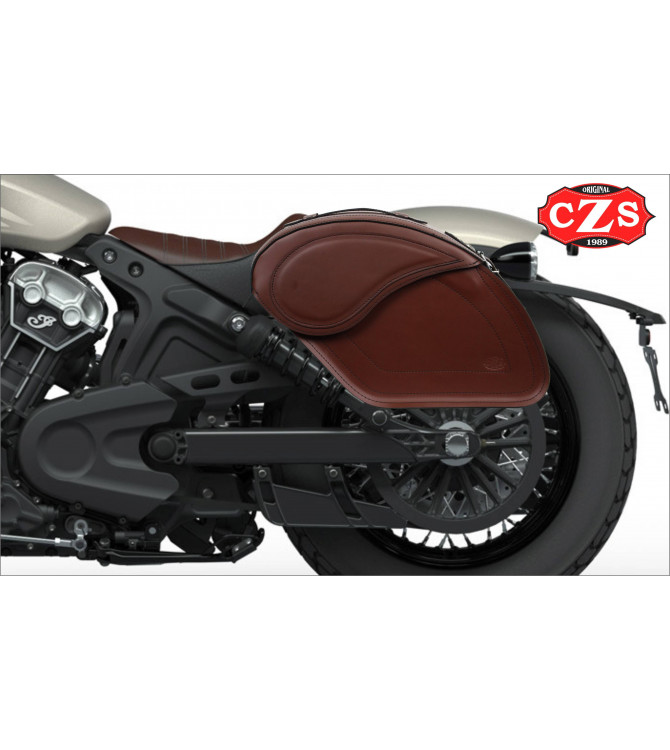 LEGEND Starre Satteltaschen speziell für Indian Scout Bobber, Bobber Rogue, Bobber Twenty – Braun
