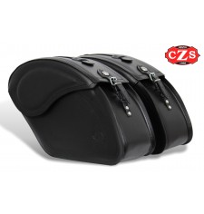 LEGEND Rigid Saddlebags Specific for Indian Scout Bobber, Bobber Rogue, Bobber Twenty - Black