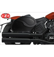 VENDETTA Basic Starre Satteltaschen speziell für Indian Scout Bobber, Bobber Rogue, Bobber Twenty – Schwarz