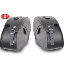 VENDETTA Basic Rigid Saddlebags Specific for Indian Scout Bobber, Bobber Rogue, Bobber Twenty - Black