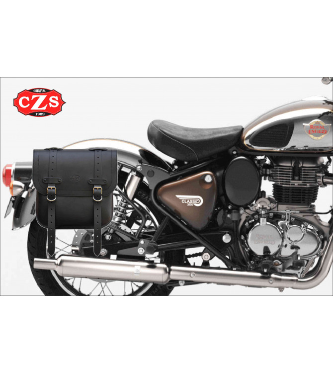 ADRIANO saddlebag specific for Royal Enfield Classic 350/500 - Black