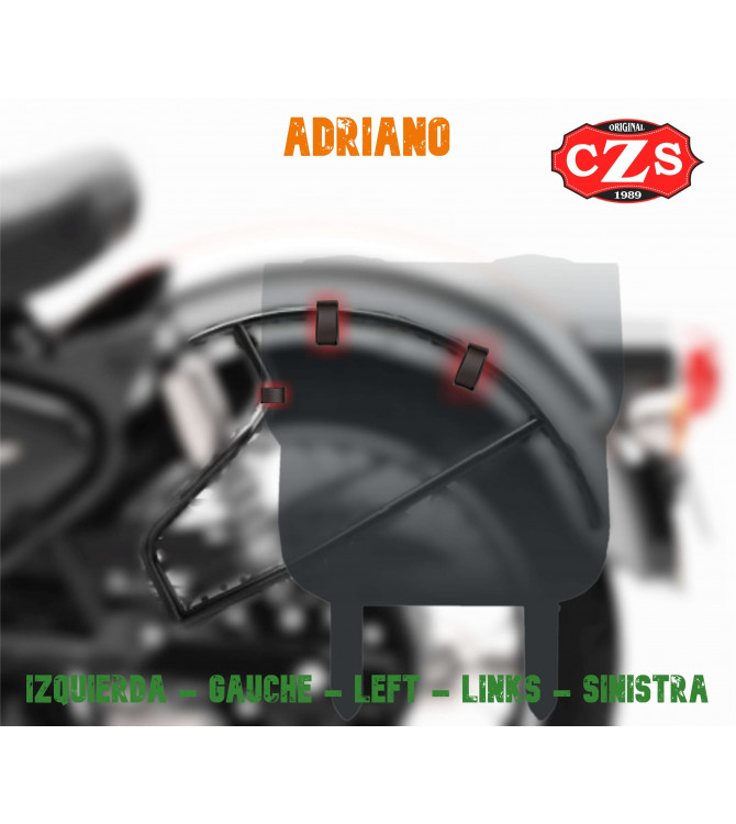 ADRIANO saddlebag specific for Royal Enfield Classic 350/500 - Black