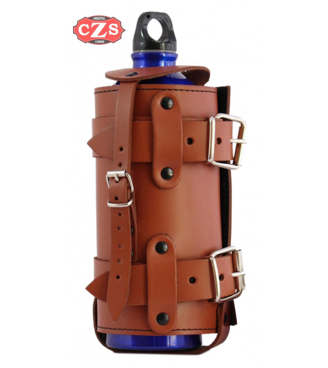 Bottle holder - Hercules - for Custom and Classic motorcycles - Light brown