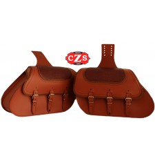 Saddlebags for Suzuki Intruder LC 1500 mod, GRECIO - Light Brown - Croco -