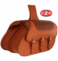 Saddlebags for Suzuki Intruder LC 1500 mod, GRECIO - Light Brown - Croco -