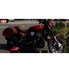 VENDETTA Starre Satteltaschen für Street 500 - 750 Harley Davidson – Braun