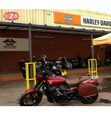 Borse laterali rigide VENDETTA per Street 500 - 750 Harley Davidson - Marrone