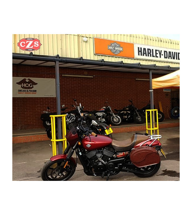 Borse laterali rigide VENDETTA per Street 500 - 750 Harley Davidson - Marrone