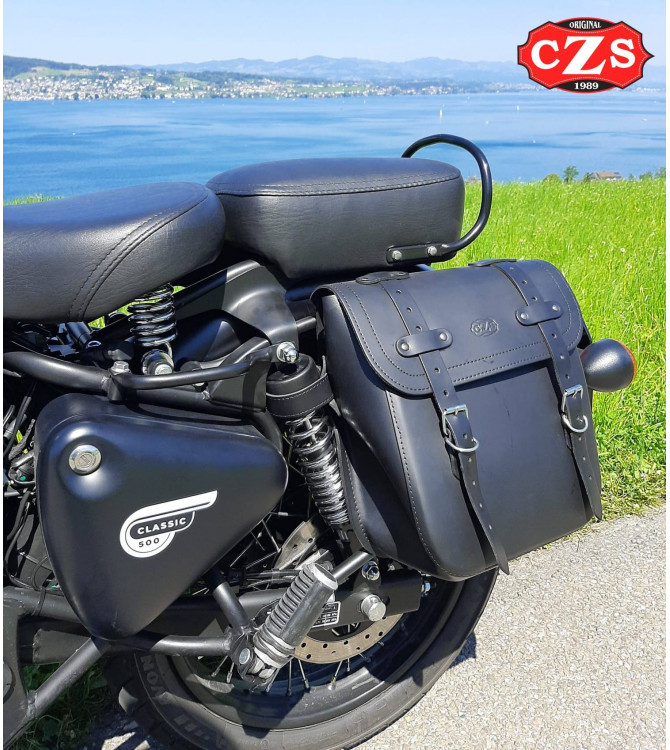 Borsa laterale ADRIANO per Royal Enfield Classic 350/500 Fino al 2021 - specifica - Nera
