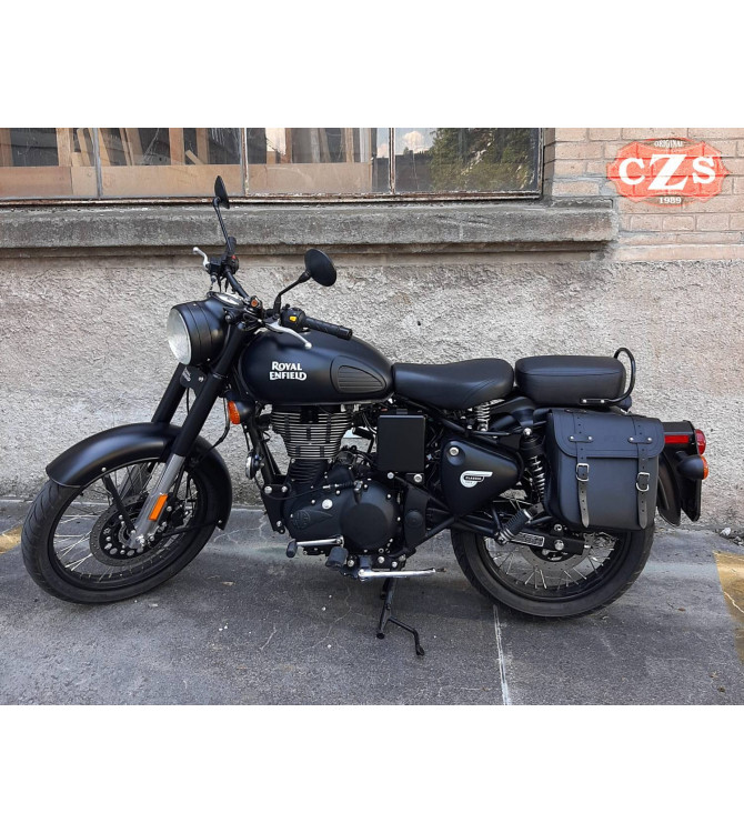 Borsa laterale ADRIANO per Royal Enfield Classic 350/500 Fino al 2021 - specifica - Nera