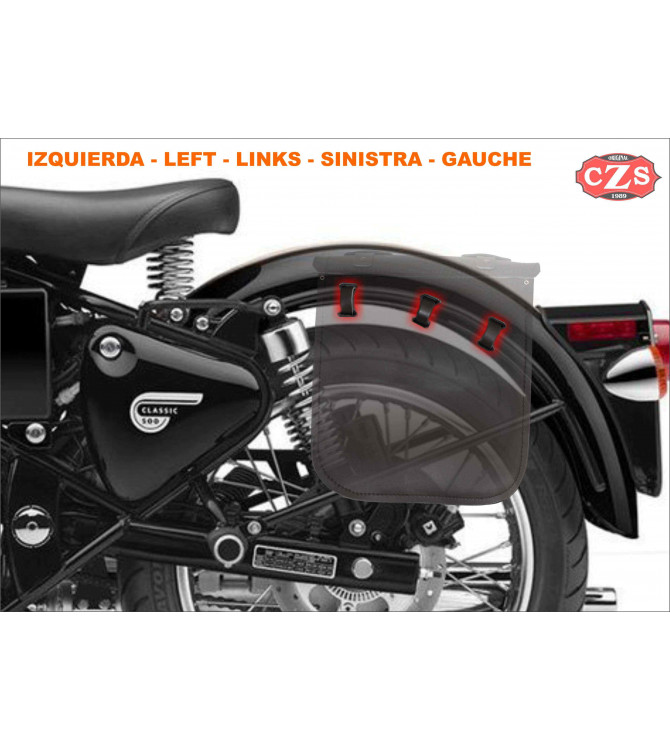 ADRIANO Satteltasche für Royal Enfield Classic 350/500 bis 2021 – spezifisch – Schwarz