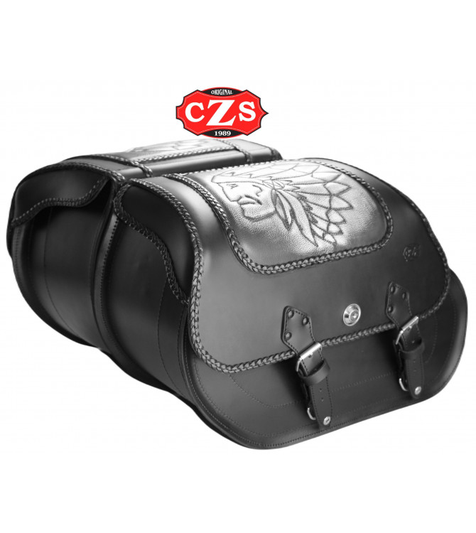 Borse rigide per Sportster Harley Davidson mod, TEMPLARIO Intrecciato - Grande Capo