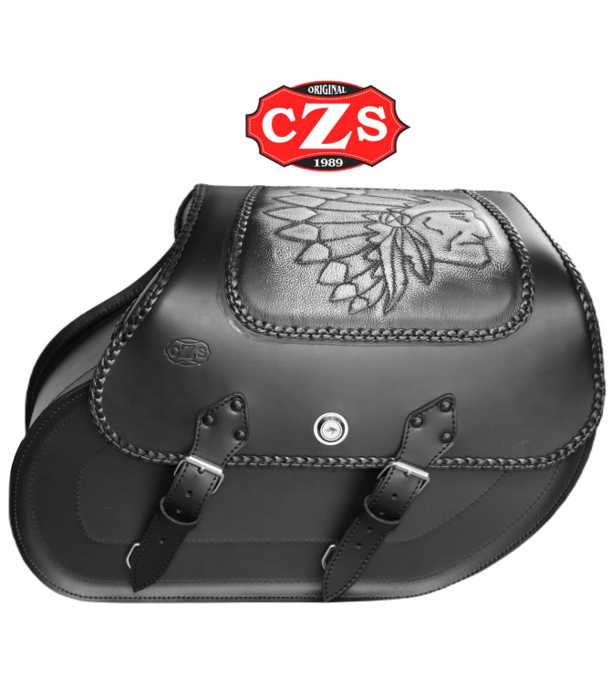 Alforjas Rígidas para Sportster Harley Davidson mod, TEMPLARIO Trenzado - Gran Jefe