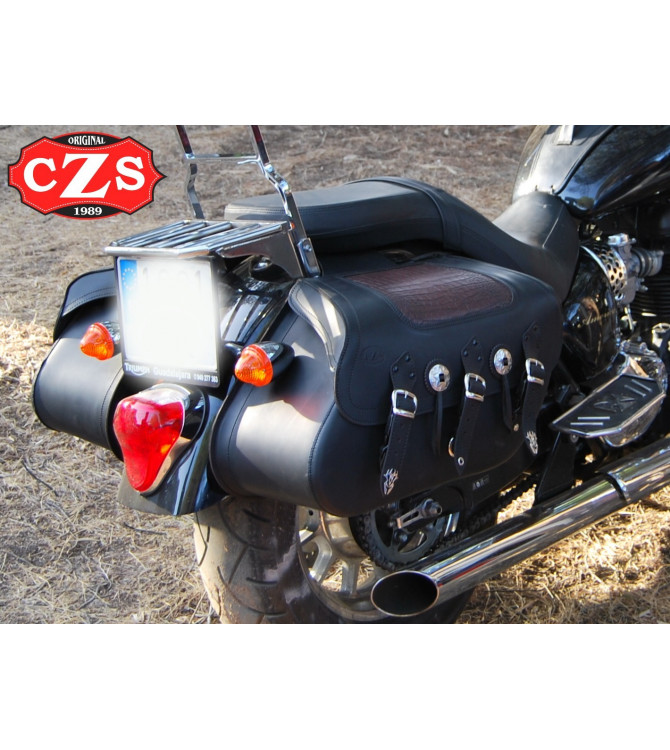 Rigid Saddlebags mod, SUPER STAR - Brown Croco - UNIVERSAL