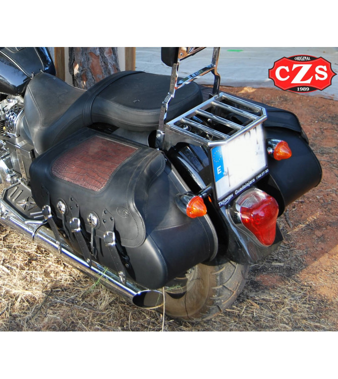 Rigid Saddlebags mod, SUPER STAR - Brown Croco - UNIVERSAL