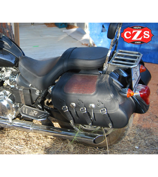 Rigid Saddlebags mod, SUPER STAR - Brown Croco - UNIVERSAL