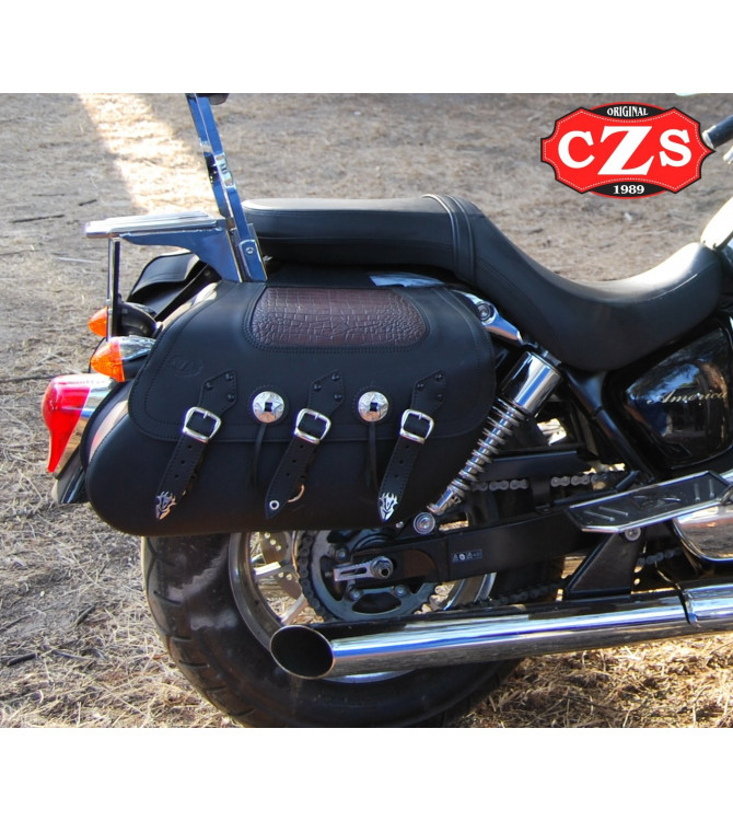 Rigid Saddlebags mod, SUPER STAR - Brown Croco - UNIVERSAL