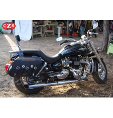 SUPER STAR Coco Brown Rigid Saddlebags for Triumph America