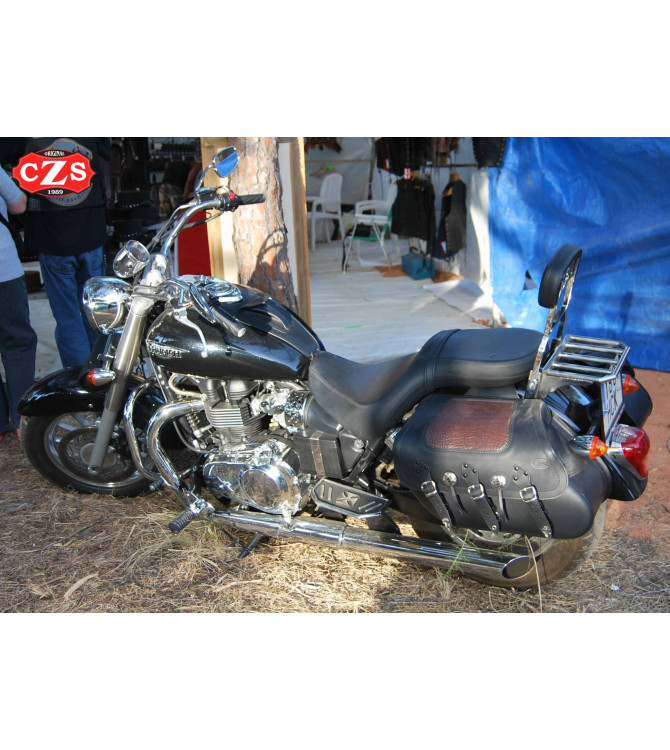 Alforjas de cuero Rígidas SUPER STAR Coco Marrón para Triumph America
