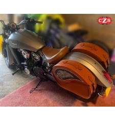 Borse laterali rigide per Indian® Scout® Sixty mod, VENDETTA - Big Boss - Marrone Chiaro - 