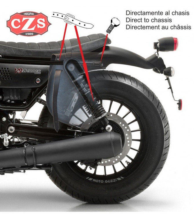 Alforja para Guzzi V9 Bobber mod, BANDO Básica Específica - Hueco amortiguador - Izquierda