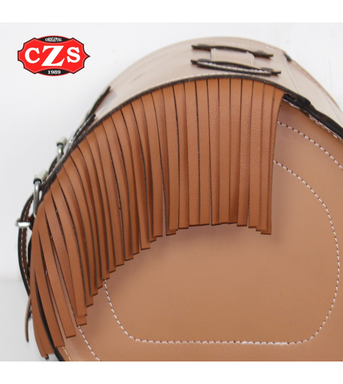 Baúl de cuero Custom TARRACO  Básico - Camel con flecos