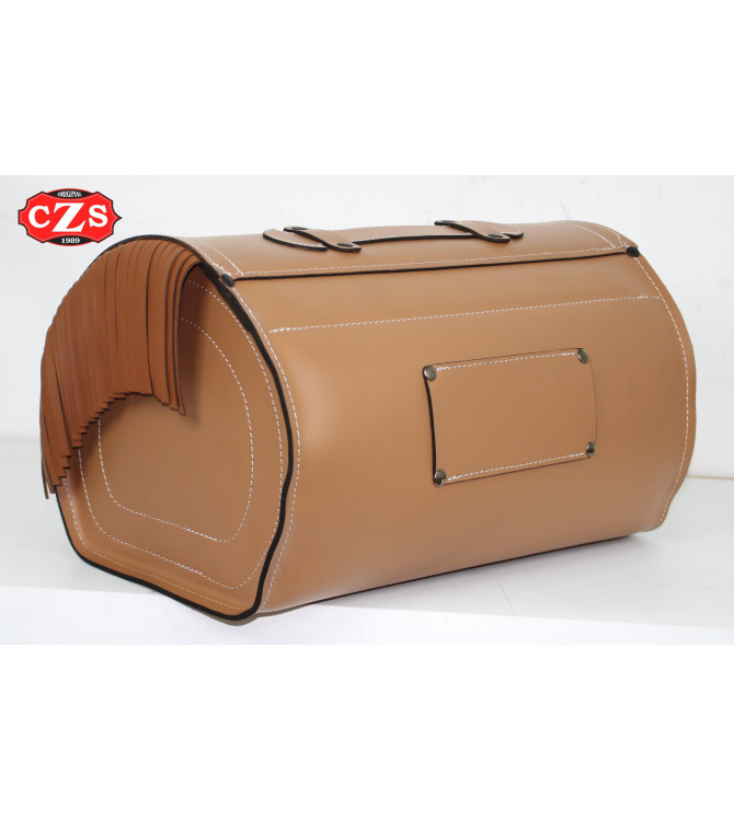 Baúl de cuero Custom TARRACO  Básico - Camel con flecos