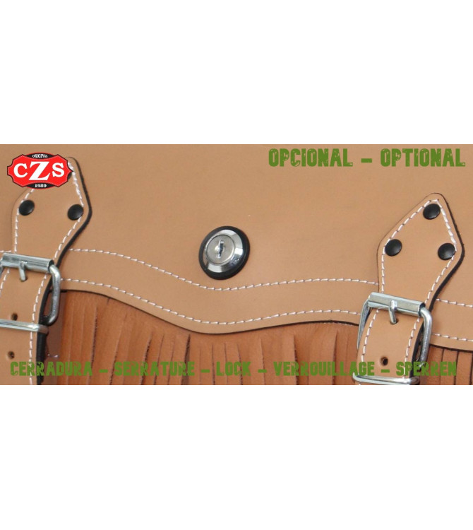 Baúl de cuero Custom TARRACO  Básico - Camel con flecos