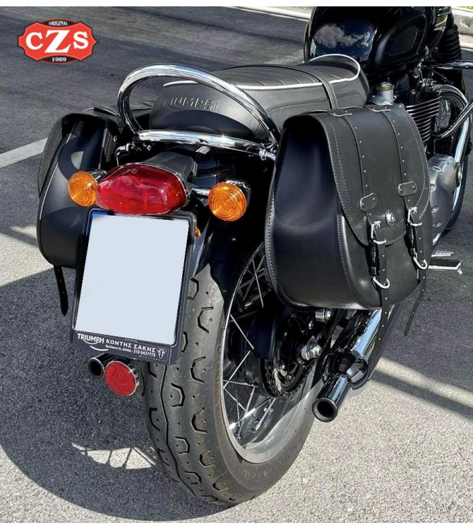 BANDO Abnehmbares Satteltaschen-Set mit Klickfix-System für Triumph Bonneville T120 - T100 - Schwarz