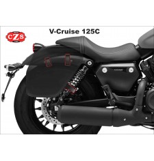 Alforja de cuero TITAN Universal para motos Custom - Clásicas - Cafe Racer - Scrambler - Bobber